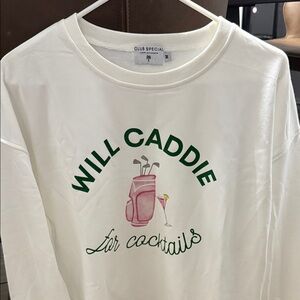 White Sweatshirt with Golf Print